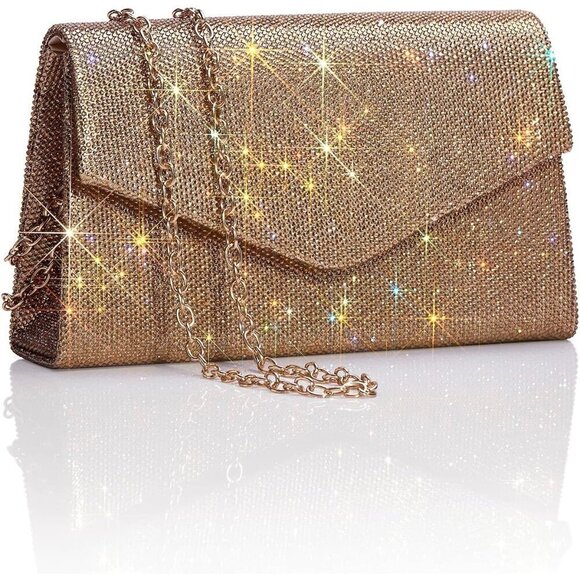 Women's Sparkly Evening Bags Glitter Rhinestone Clutch for Party - Picture 1 of 8